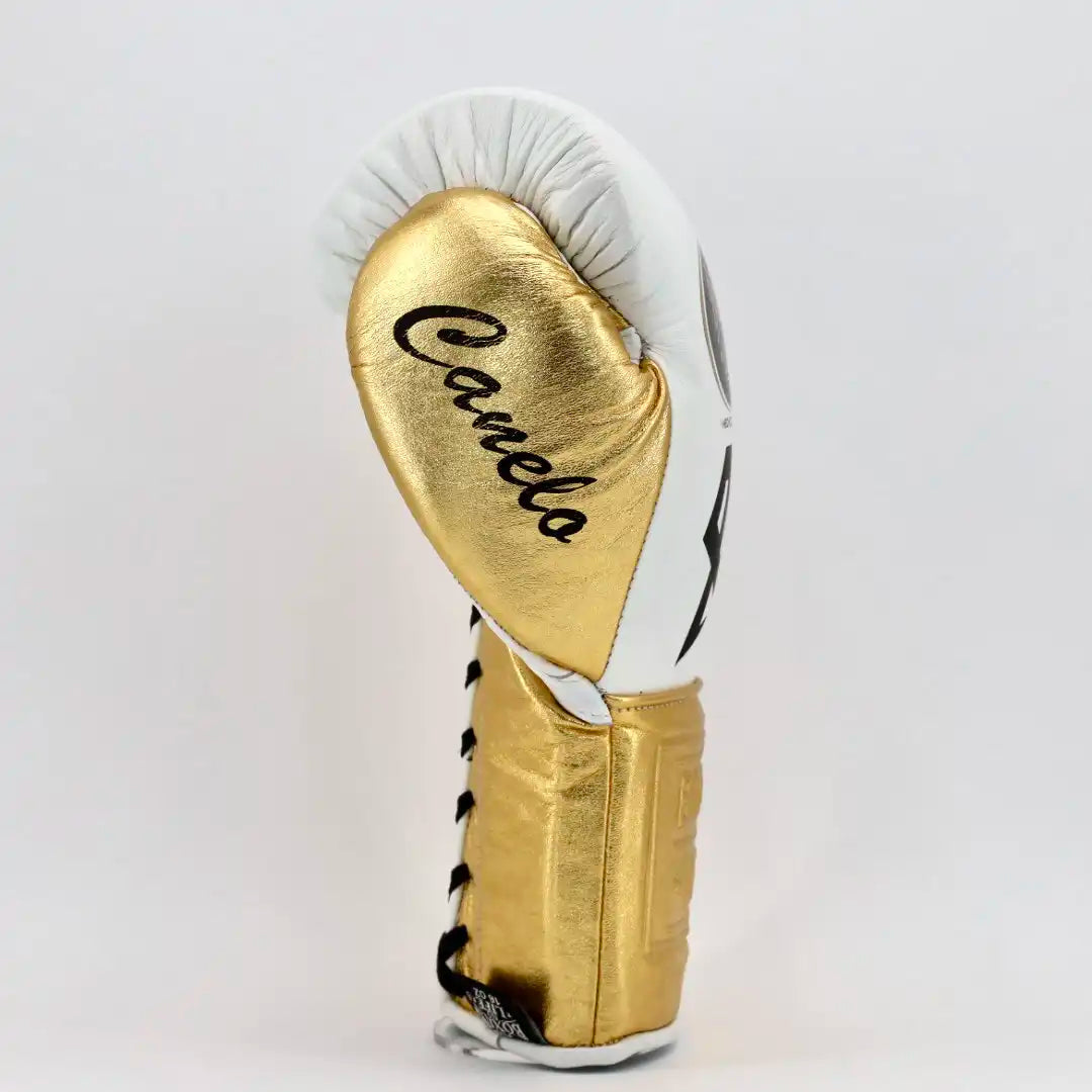 White & Gold Pink Pro Elite Boxing Gloves | 100% Pure Leather | Best Choice for Fighters