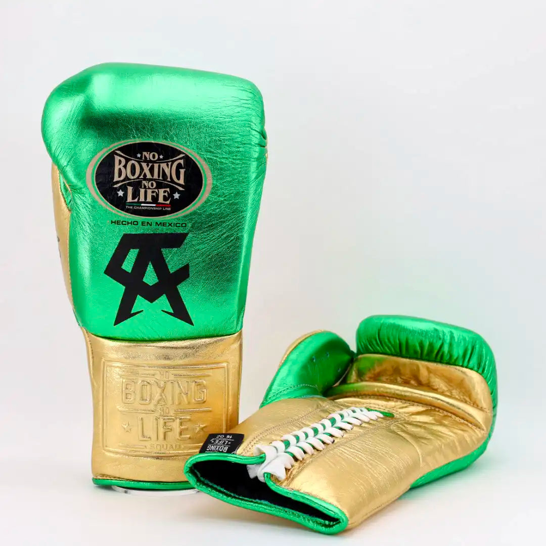 NO BOXING NO LIFE CA SPECIAL EDITION TRAINING GLOVES - METALLIC GREEN / METALLIC GOLD
| 100% Pure Leather | Best Choice for Fighters