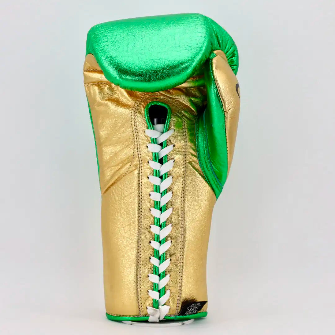 NO BOXING NO LIFE CA SPECIAL EDITION TRAINING GLOVES - METALLIC GREEN / METALLIC GOLD
| 100% Pure Leather | Best Choice for Fighters