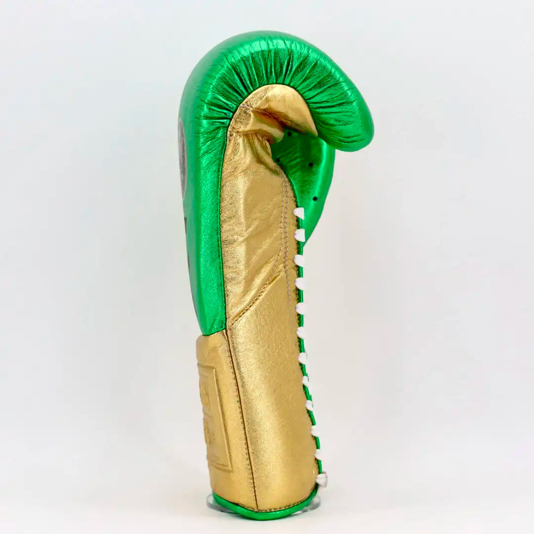 NO BOXING NO LIFE CA SPECIAL EDITION TRAINING GLOVES - METALLIC GREEN / METALLIC GOLD
| 100% Pure Leather | Best Choice for Fighters