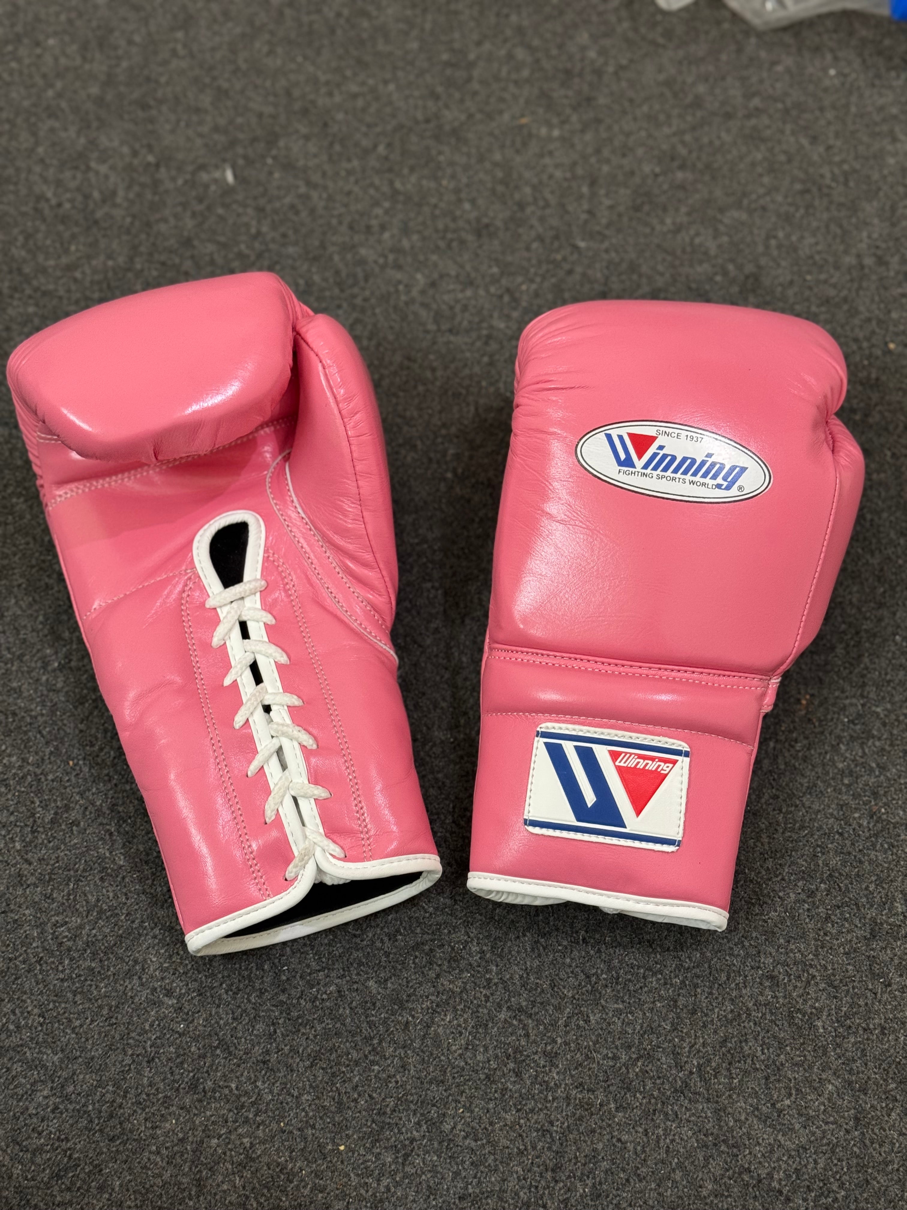 Custom Handmade Pink Pro Elite Boxing Gloves | Winnings | Personalise your name | 100% Pure Leather | Best Choice for Fighters