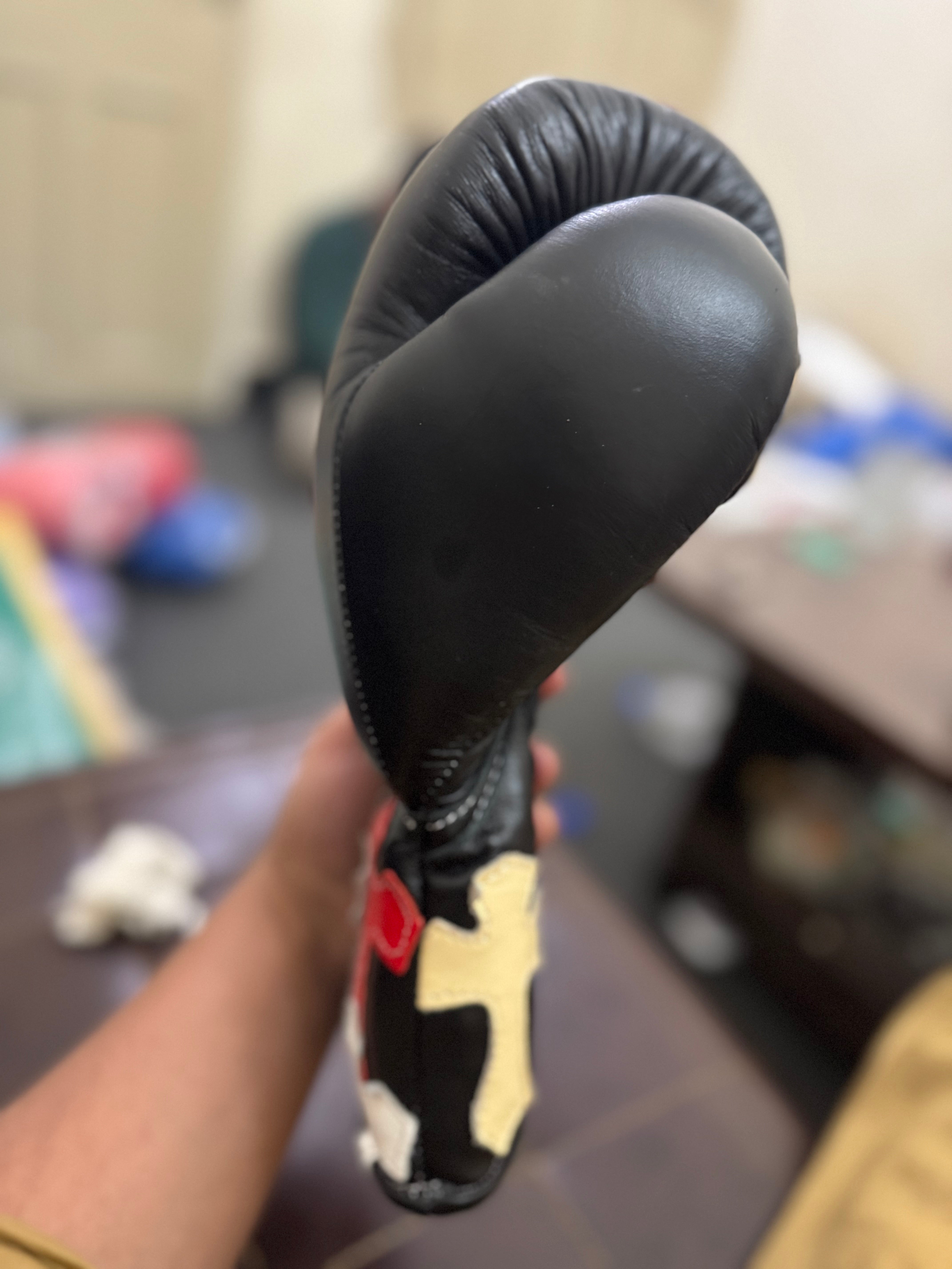 Black Handmade Chrome Heart Boxing Gloves | Limited Edition | Premium Quality | Cowhide Leather | Personalise your Logo or Name