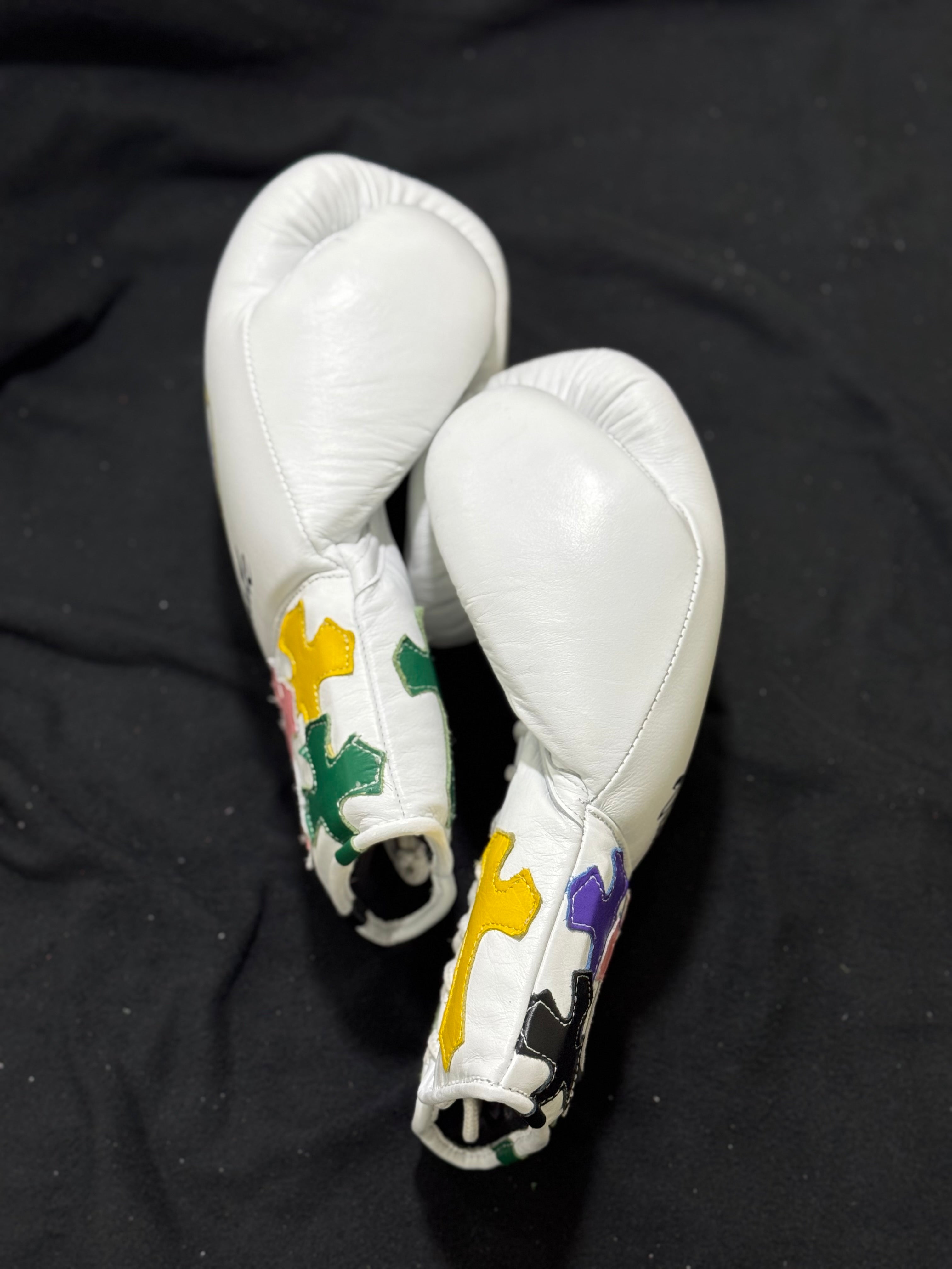 Chrome Hearts Special Edition White Sparring Kit | Custom Handmade | Winnings | Premium Quality | Personalise Your Name | Flat 50% OFF