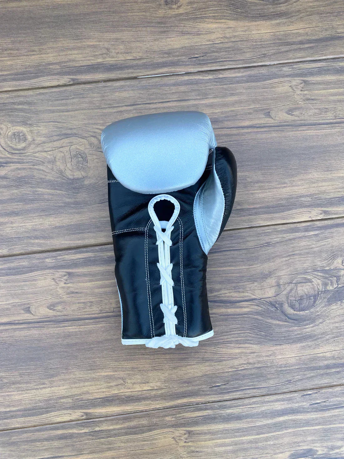 Metallic Grey & Black Custom Handmade Boxing Gloves | Winnings | Personalise your name | 100% Pure Leather | Best Choice for Fighters | Flat 50 OFF