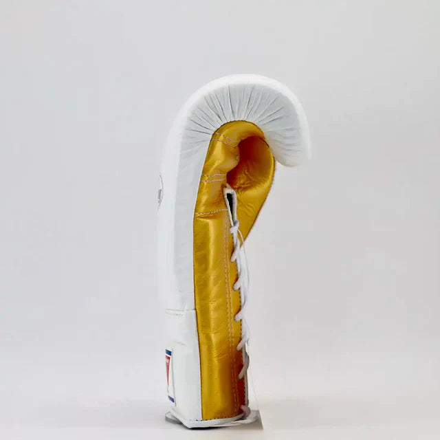 Winning Lace Up Training Gloves - White / Metallic Gold